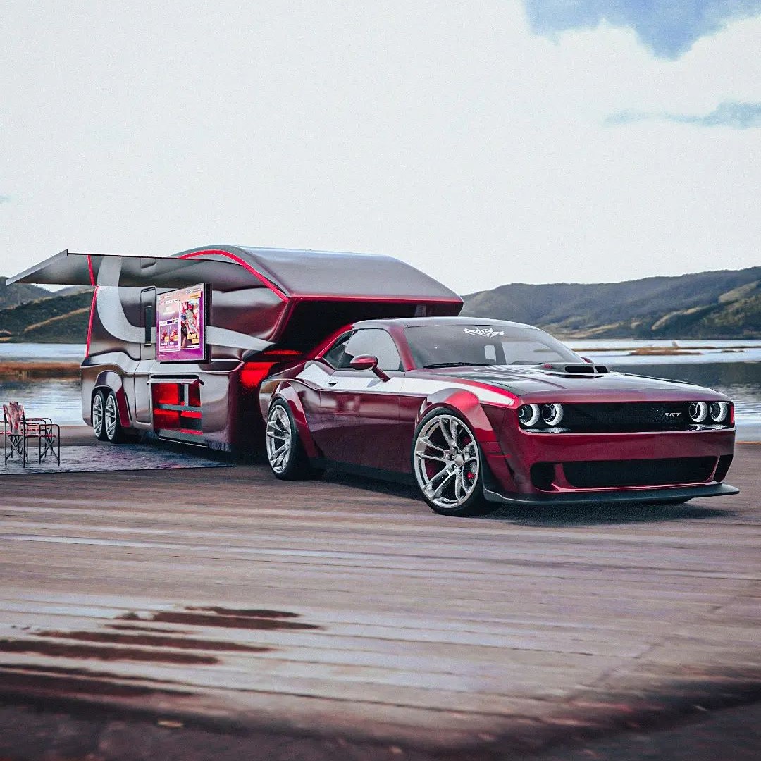 Dodge Challenger Pulls “Muscle Trailer” in Custom Camping CGI - Breaking International