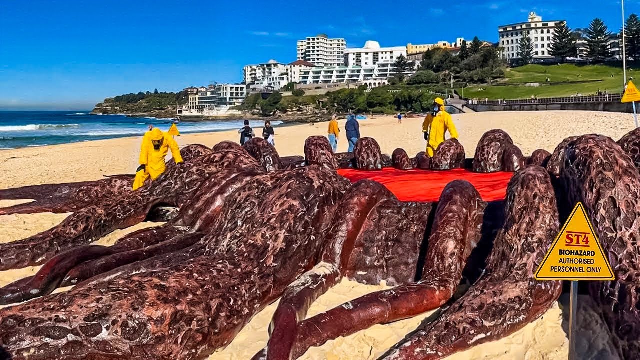 Incredible Find: Enormous 10-Meter Giant Squid Washes Up on US Coast, Astonishing Shape Baffles Onlookers.h - Puppy Blog