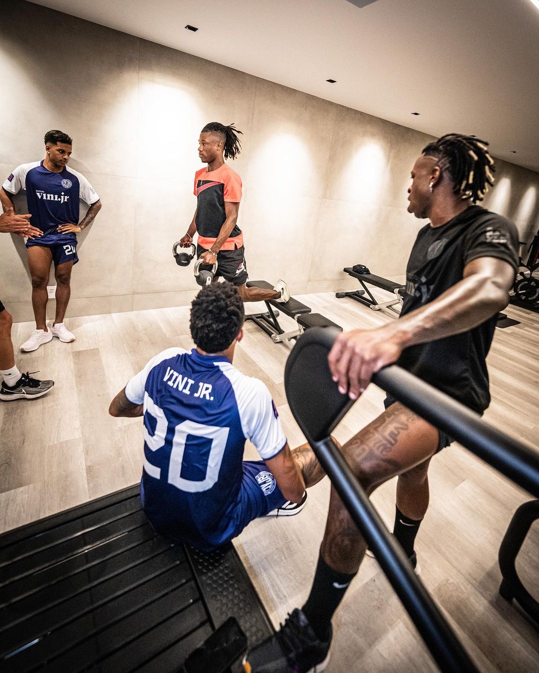 Vini Jr., Milito, Camavinga, and Rodrygo working hard together in Brazil