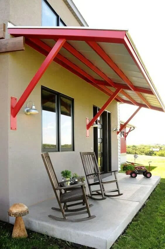 29 Inspirational "Door - Window Awning" Ideas for Shade and Rain Protection -