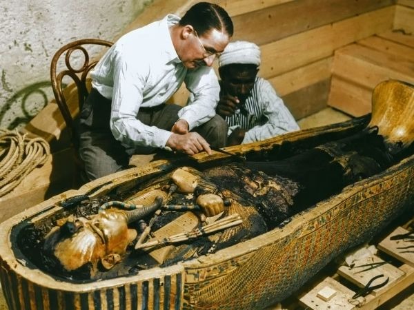 The small mummy from Ancient Egypt, which is 2100 years old and decorated with hawk designs, was initially believed to belong to a bird due to its size