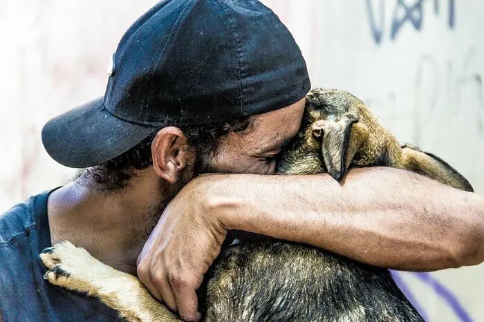 Homeless Man Reunites With His Beloved Dog After Desperate Weeks of Looking For Her