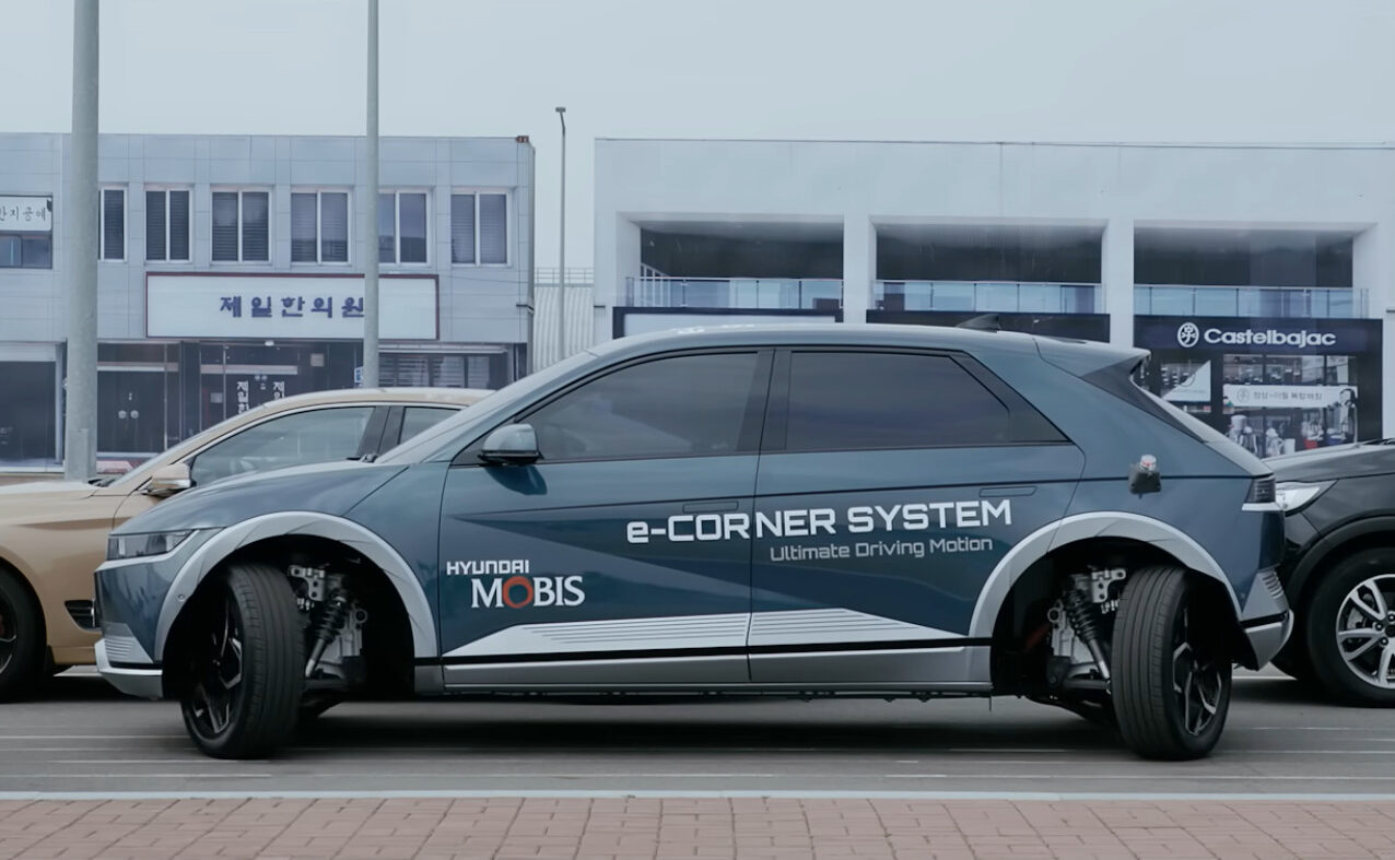 Parallel parking! Cool video shows how Hyundai's new 'crab driving' electric car drives sideways into a tight spot with autopilot