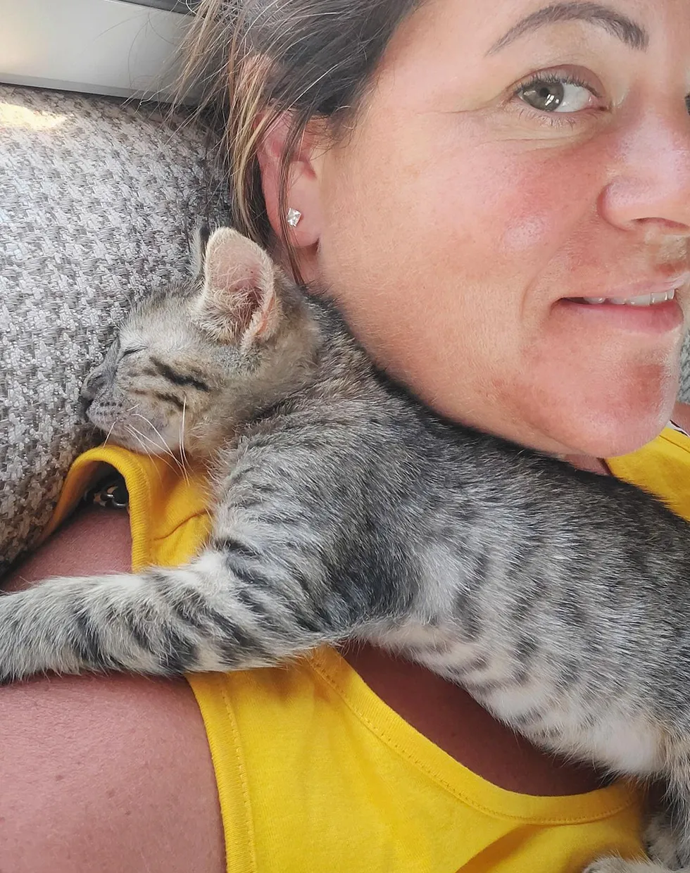 "Spontaneous Kitten Enthusiastically Joins Beach-Going Couple on Adventure" - 8quynhon