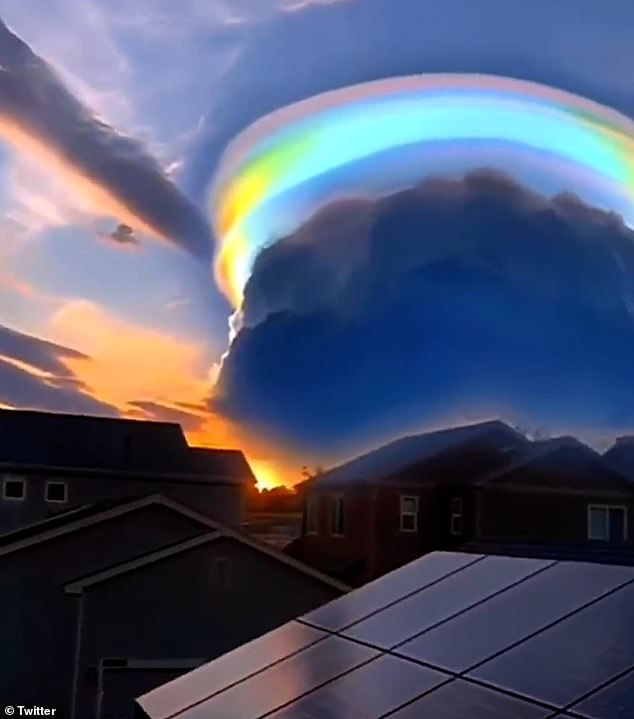 The rainbow rain cloud: Incredible natural occurrence looms over Chinese city like a multi-coloured halo - Breaking International