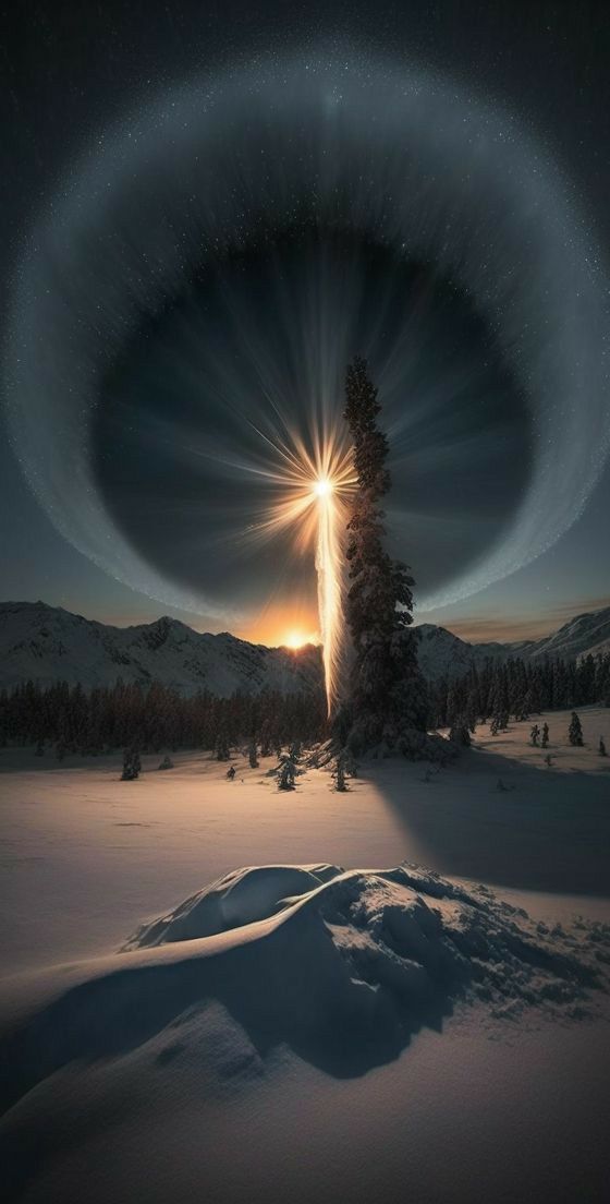 Heavenly Lights: Discovering the Fascinating Mystery of Sun Pillars in Snowy Skies