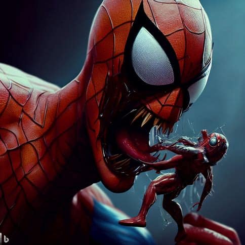 Spiderman Eating Spiderman - movingworl.com