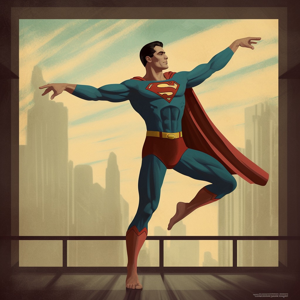 Superman doing Ballet - movingworl.com
