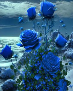 Radiant Jewels of the Deep: Resplendent Green Roses in the Azure Ocean