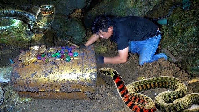 When I explored the treasure, I found the giant snake guarding the treasure - movingworl.com