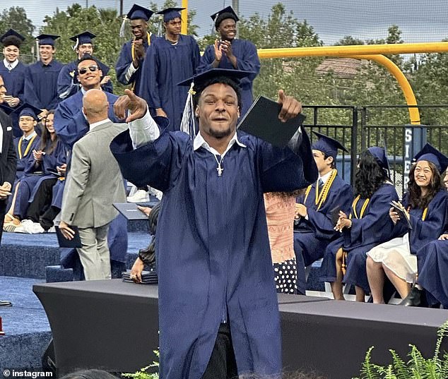 LeBron James plays the role of doting dad as he and wife Savannah watch son Bronny graduate from high school - Sports News