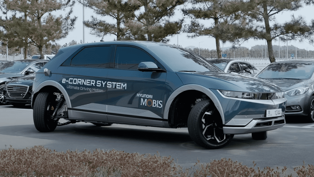 Parallel parking! Cool video shows how Hyundai's new 'crab driving' electric car drives sideways into a tight spot with autopilot