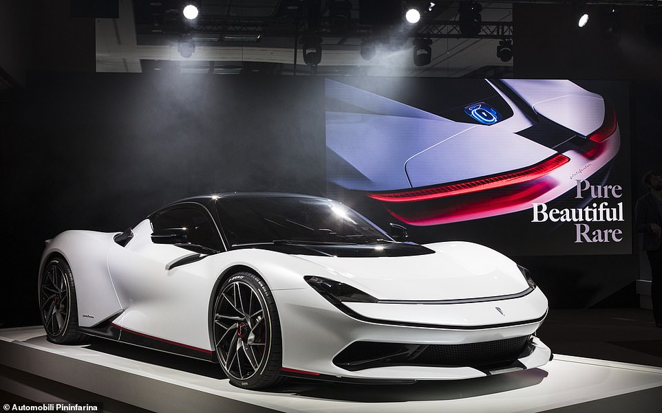 The all-electric Pininfarina Battista hypercar 'faster than a F-16 fighter jet' that can reach 217mph with zero emissions