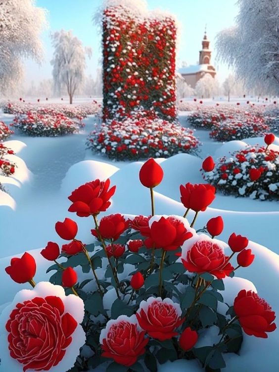 Snow-kissed Splendor: Exquisite Roses Blooming in Pristine White.VoUyen