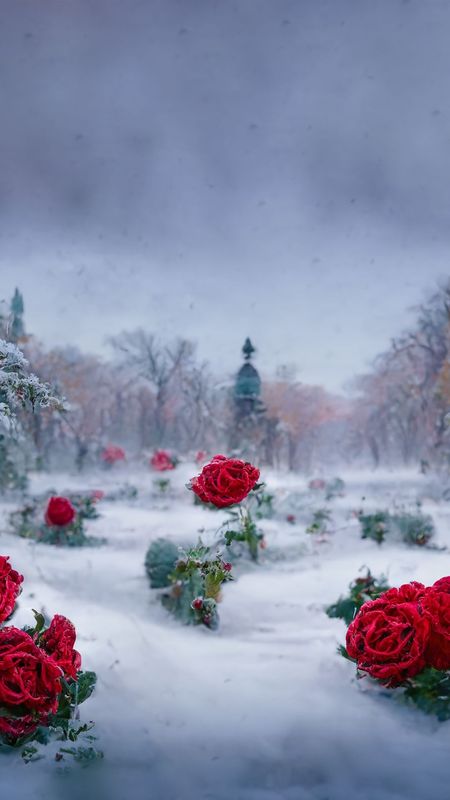 Snow-kissed Splendor: Exquisite Roses Blooming in Pristine White.VoUyen