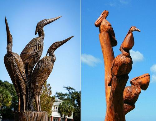 Captivated by Unique Street Sculptures Crafted from Tree Trunks.