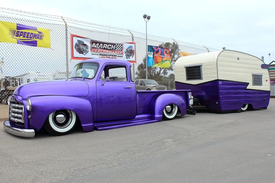 Vintage Vibes: Lowered Old School GMC Pickup Truck and Trailer Combo - Breaking International