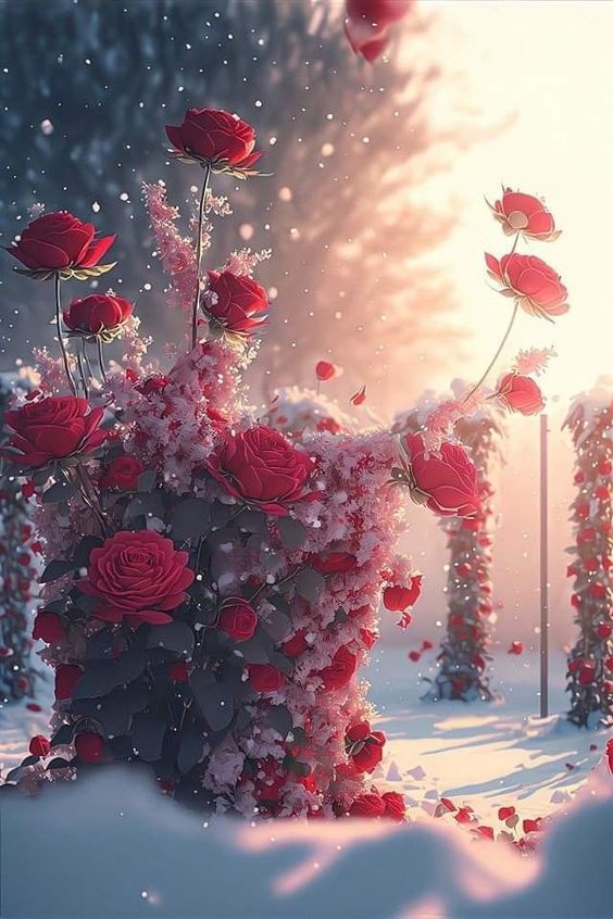 Snow-kissed Splendor: Exquisite Roses Blooming in Pristine White.VoUyen