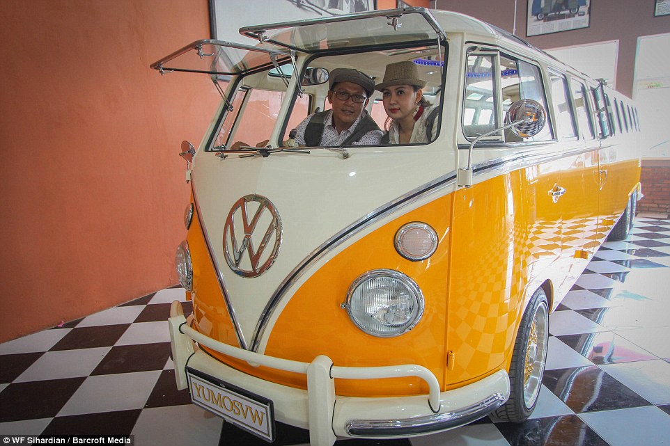 Room for the whole commune! Custom-made stretch VW 'hippie wagon' is almost eight metres long and seats more than 20 people - Classic Car