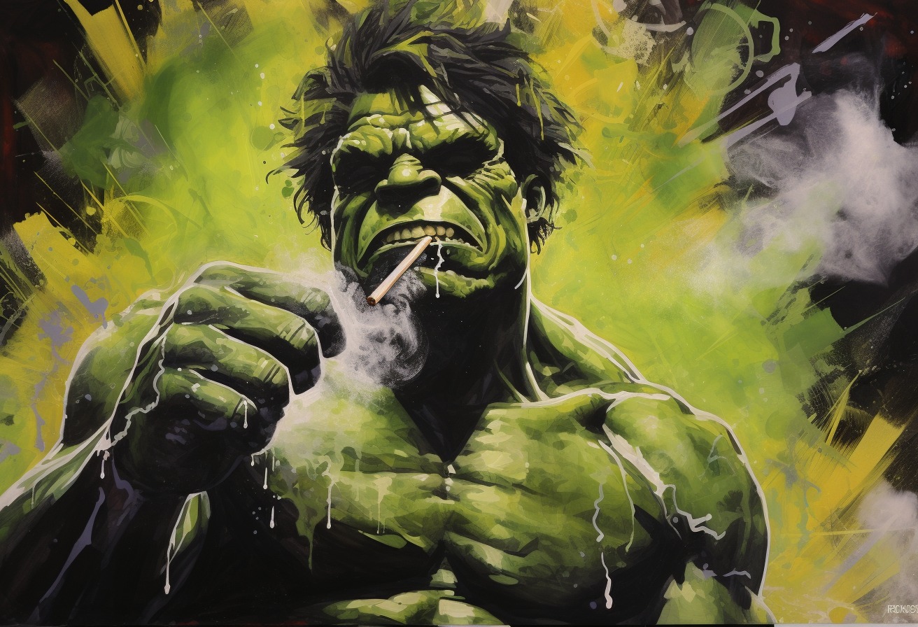 Inspired by Tony Stark's suggestion that we get the Hulk some killer weed to control his rage issues. - movingworl.com