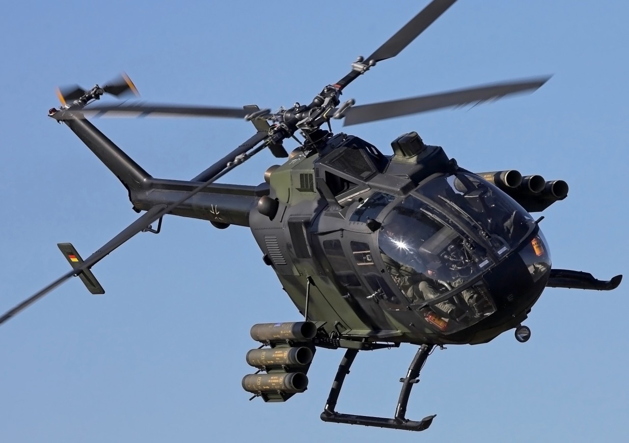 The Bo-105, a highly effective German helicopter design, completed its maiden flight.