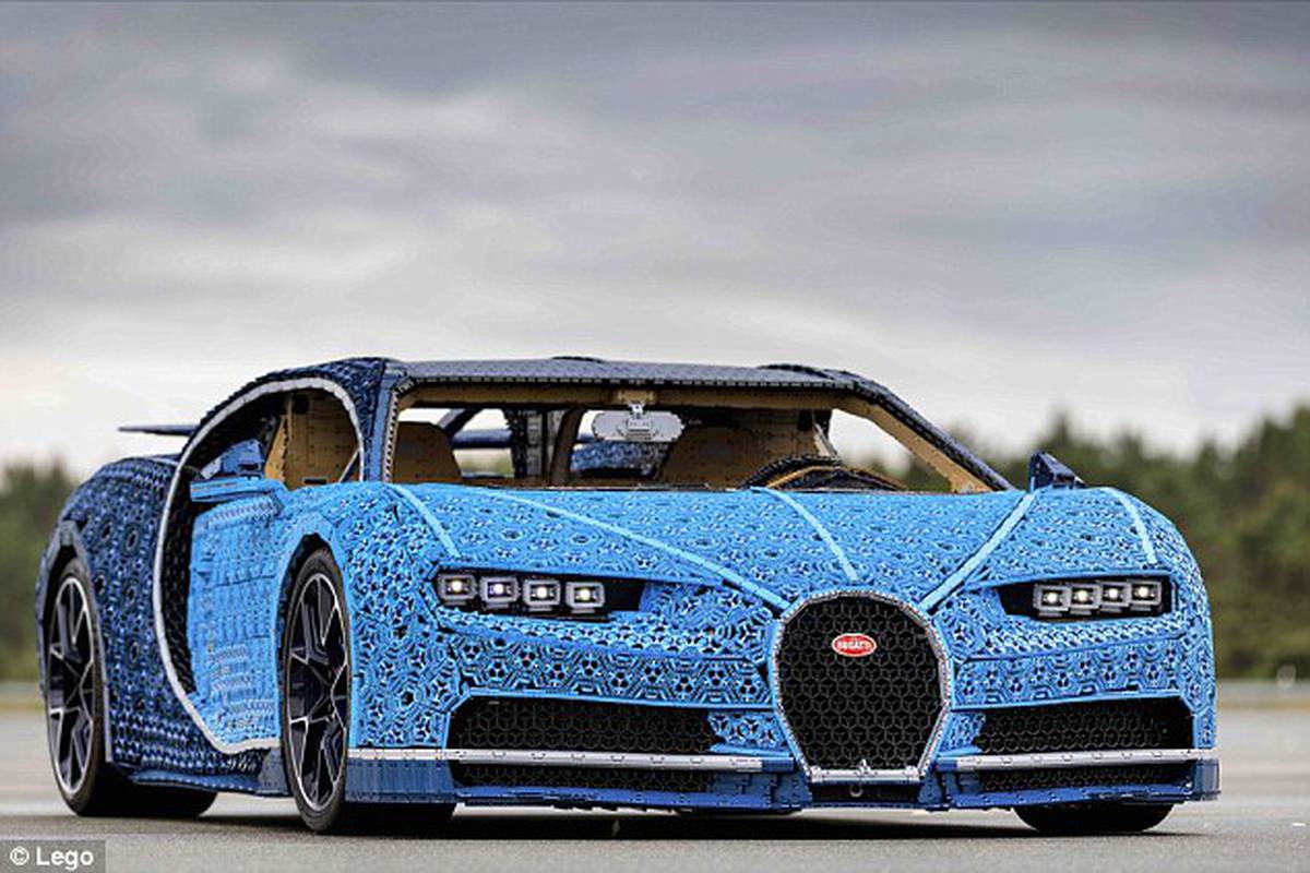 Bugatti Chiron is made with a million Lego bricks and 2,300 toy motors but only hits 12mph instead of the real thing's 261mph