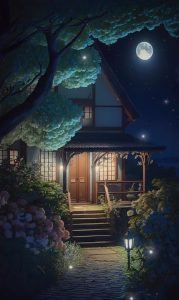 Moonlit Countryside Serenity: Tranquil Rural Night.VoUyen