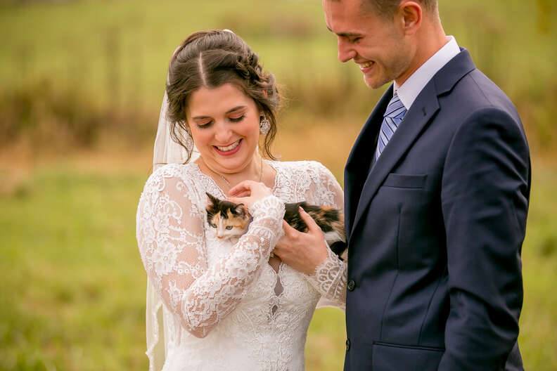 Guy Who 'Doesn't Want Pets' Finally Gives In On His Wedding Day