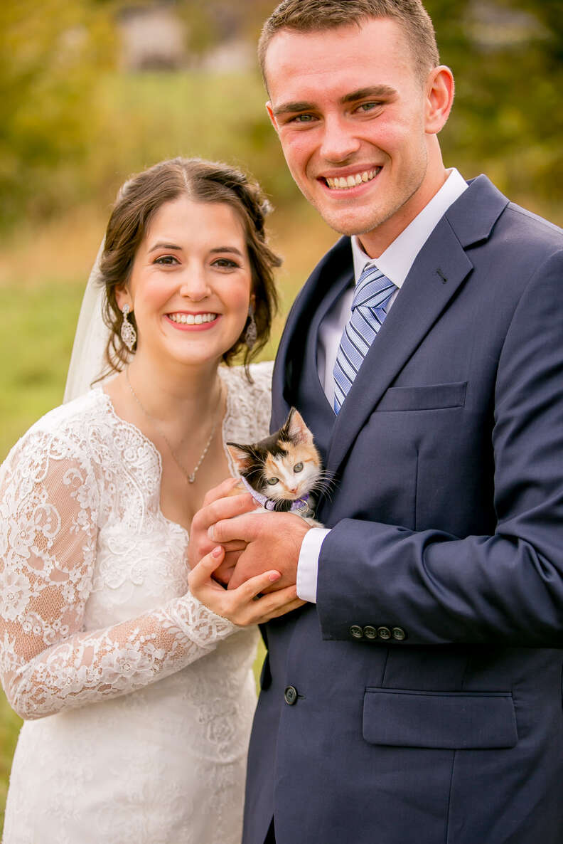 Guy Who 'Doesn't Want Pets' Finally Gives In On His Wedding Day