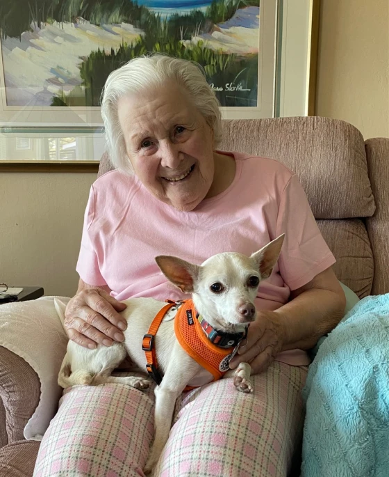 100-year-old woman adopts 11-year-old dog in perfect senior match
