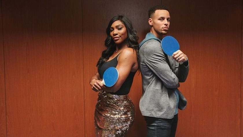 Steph Curry and Serena Williams Engaged in Exciting Table Tennis Match for Commercial Purposes