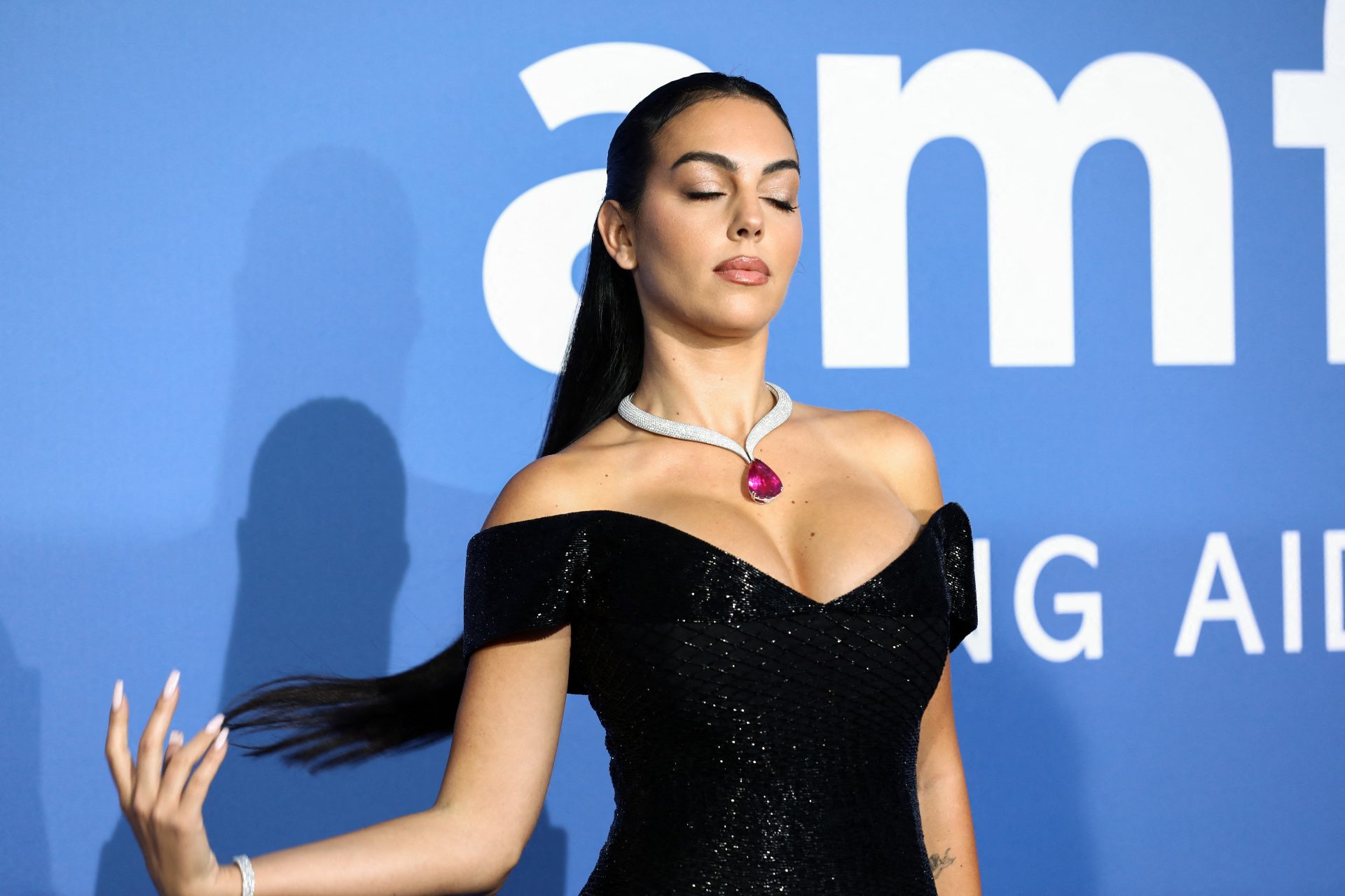 ONE IN A MILLION Georgina Rodriguez wears £1MILLION necklace and flashes massive diamond ring on red carpet at Cannes Film Festival S-News