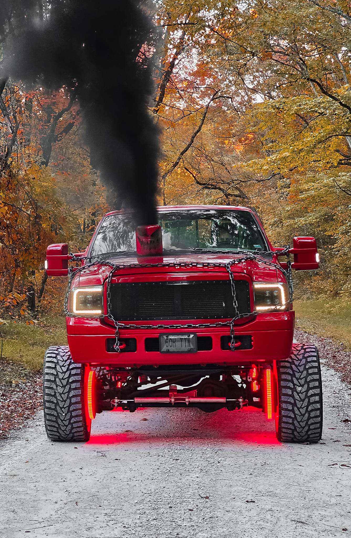 PUMPKIN STACK 6.0_TITAN's Fiery Red Custom Pickup Truck: A Menacing Halloween Marvel