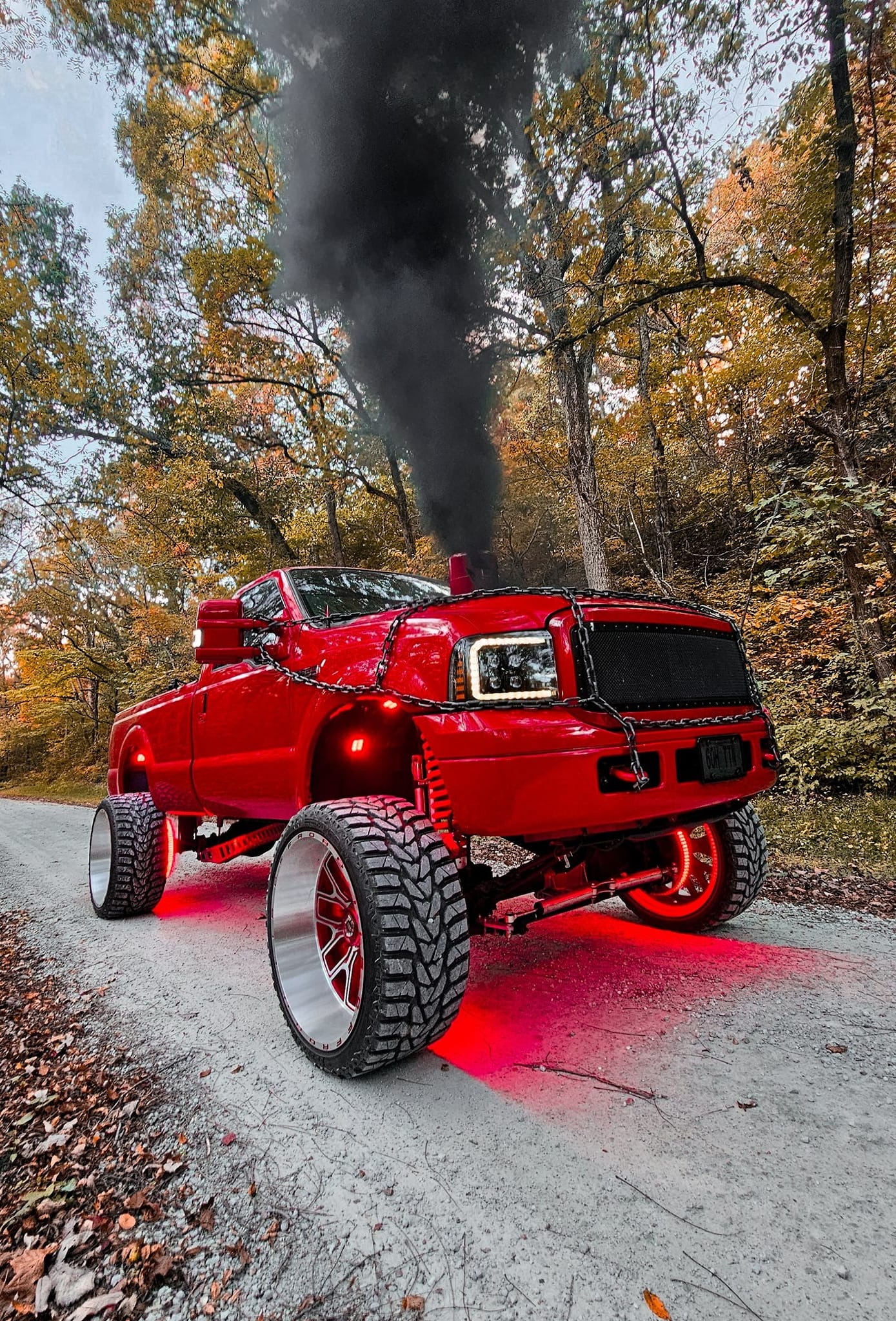 PUMPKIN STACK 6.0_TITAN's Fiery Red Custom Pickup Truck: A Menacing Halloween Marvel