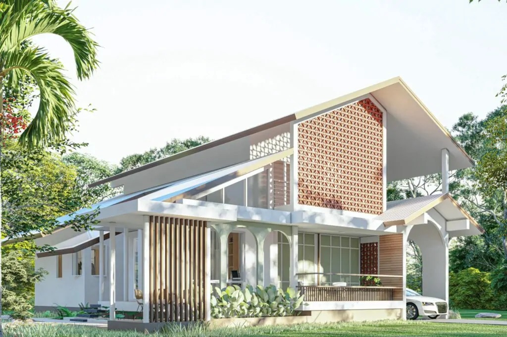 2-story residential house, beautiful, modern design, livable.