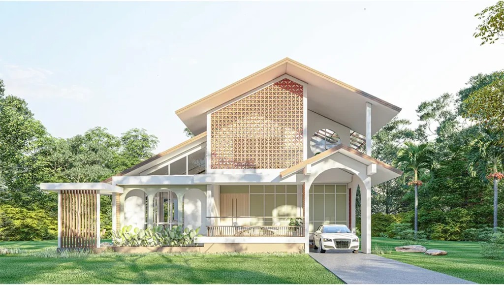 2-story residential house, beautiful, modern design, livable.