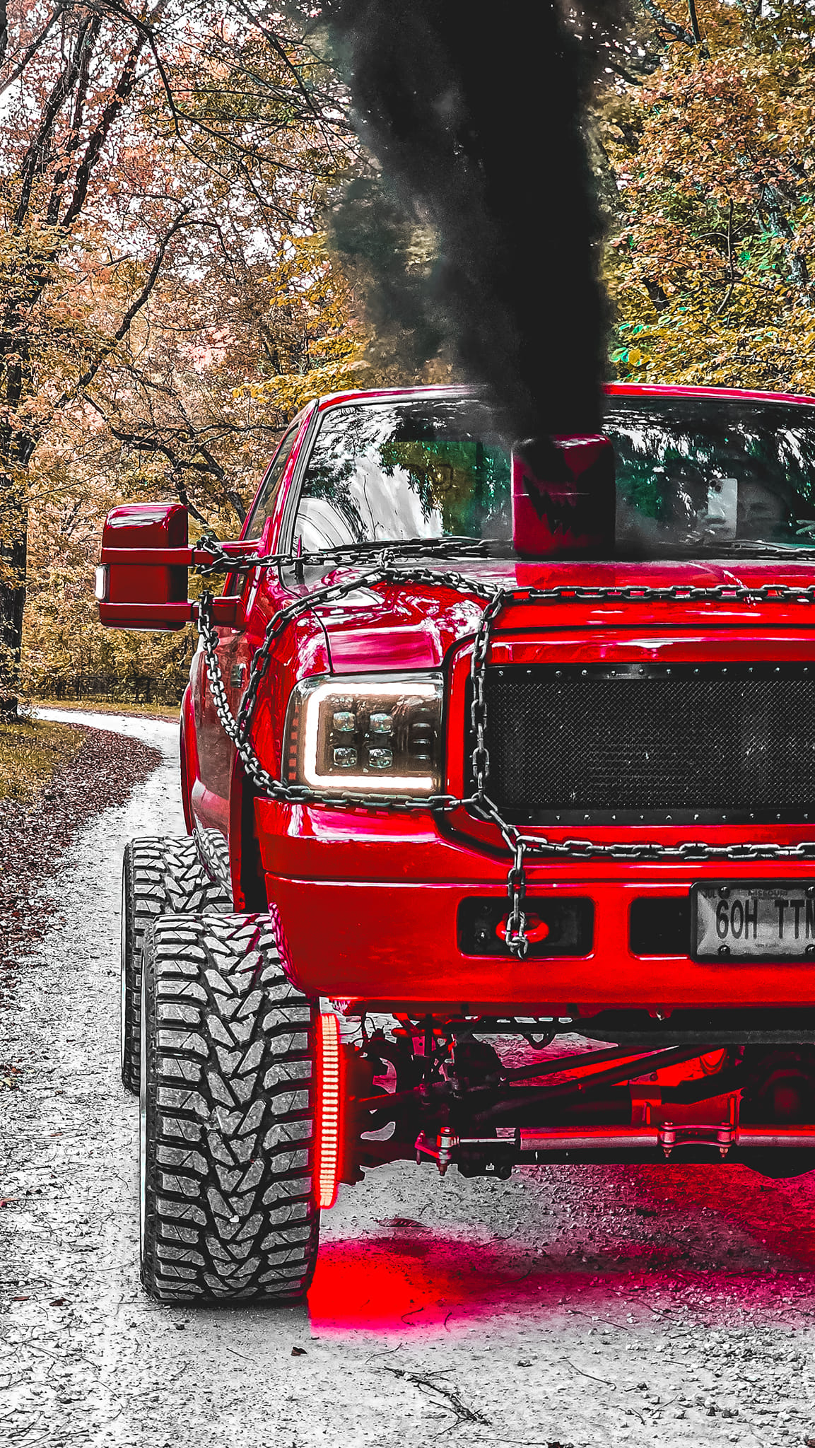 PUMPKIN STACK 6.0_TITAN's Fiery Red Custom Pickup Truck: A Menacing Halloween Marvel