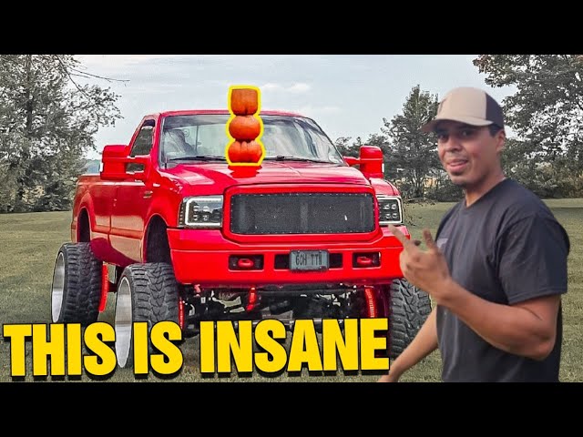 PUMPKIN STACK 6.0_TITAN's Fiery Red Custom Pickup Truck: A Menacing Halloween Marvel