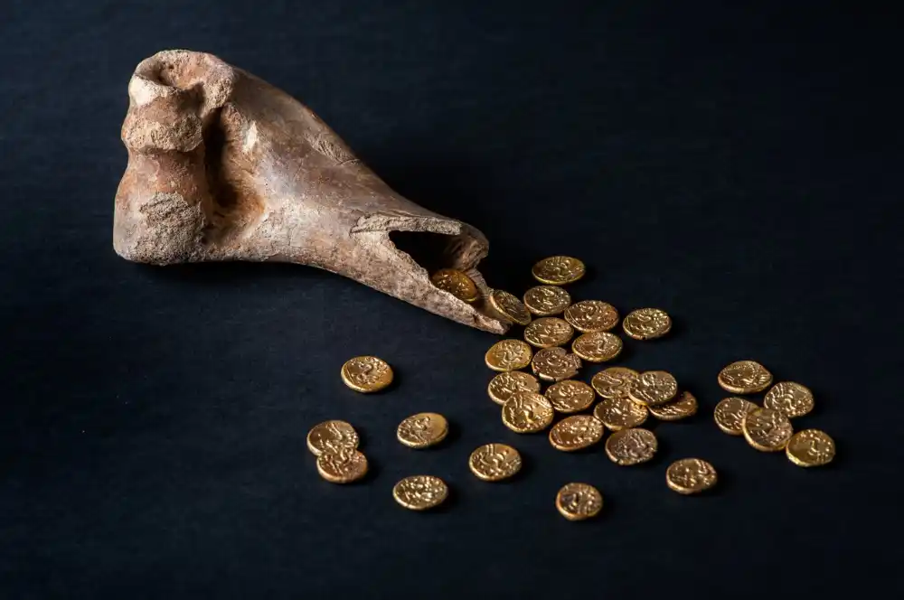 "Discovery of Gold Coin Hoard Dating Back 2,000 Years Within a Cow Bone" - movingworl.com