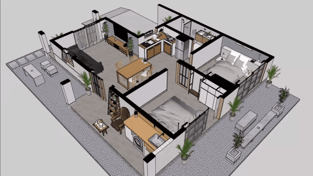 55 Square Meters Design House