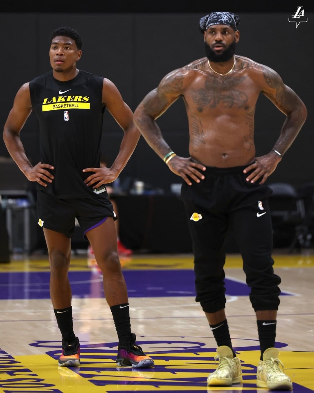 LeBron James and Rui Hachimura show off full energy in training as they're ready for new NBA season