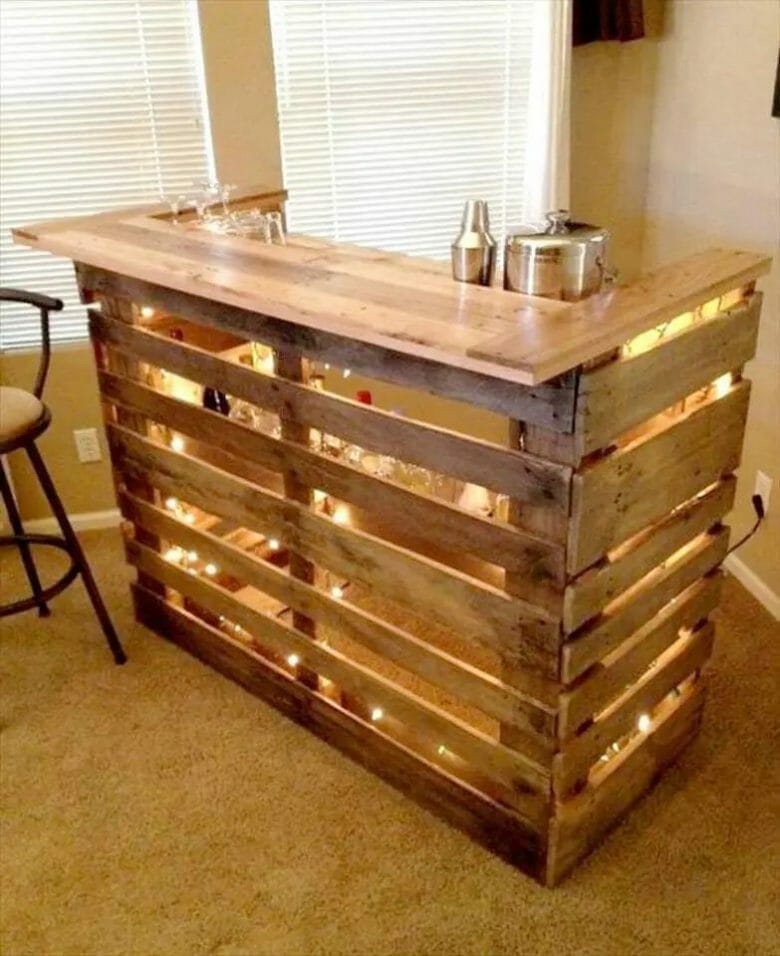 28 Awesome Bar Counter Ideas With "Wooden Pallets" For Your Inspiration -