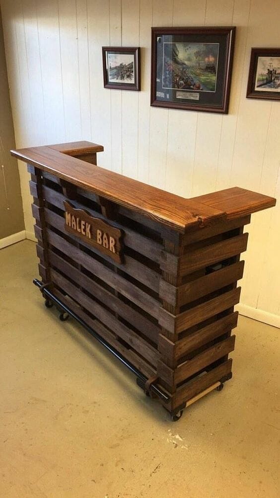 28 Awesome Bar Counter Ideas With "Wooden Pallets" For Your Inspiration -