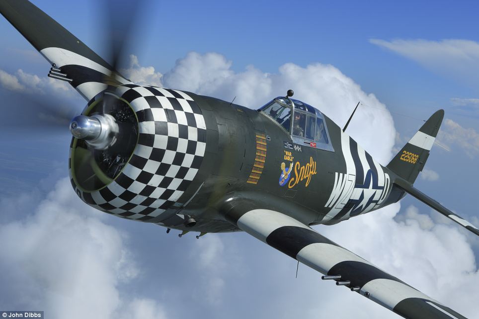 Flying legend returns to the skies: Re-built P-47 Thunderbolt to take to the skies in recreation of World War II dogfights 70 years ago