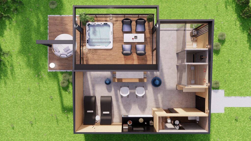 Detached 72 M2 Tiny House Plan