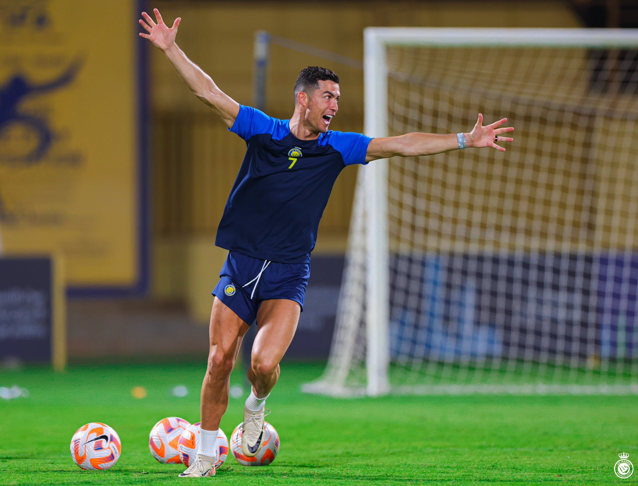 Al Nassr Training Session Before Match Against Abha: Ronaldo's Hilarious Goal Celebration During Practice