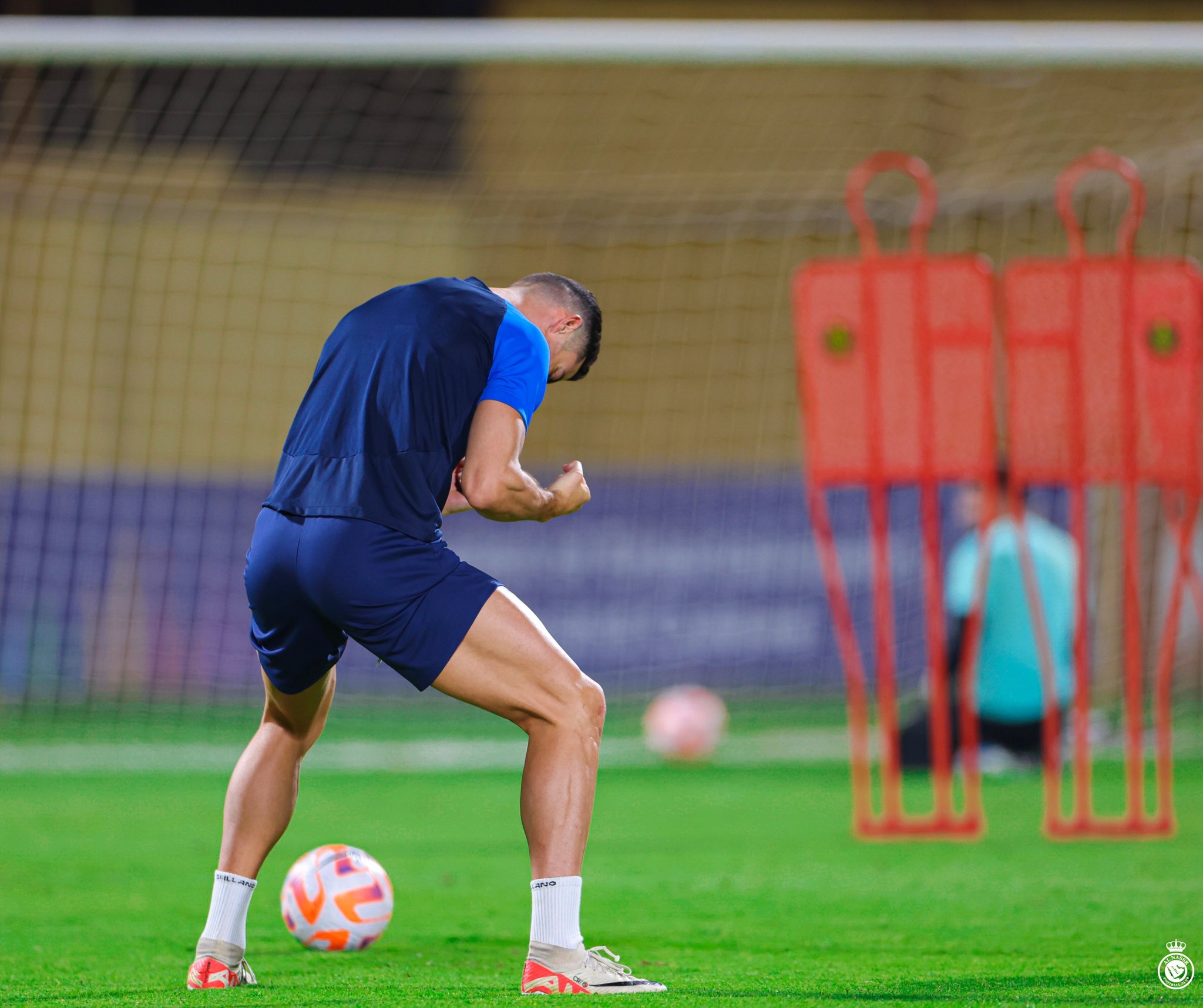 Al Nassr Training Session Before Match Against Abha: Ronaldo's Hilarious Goal Celebration During Practice