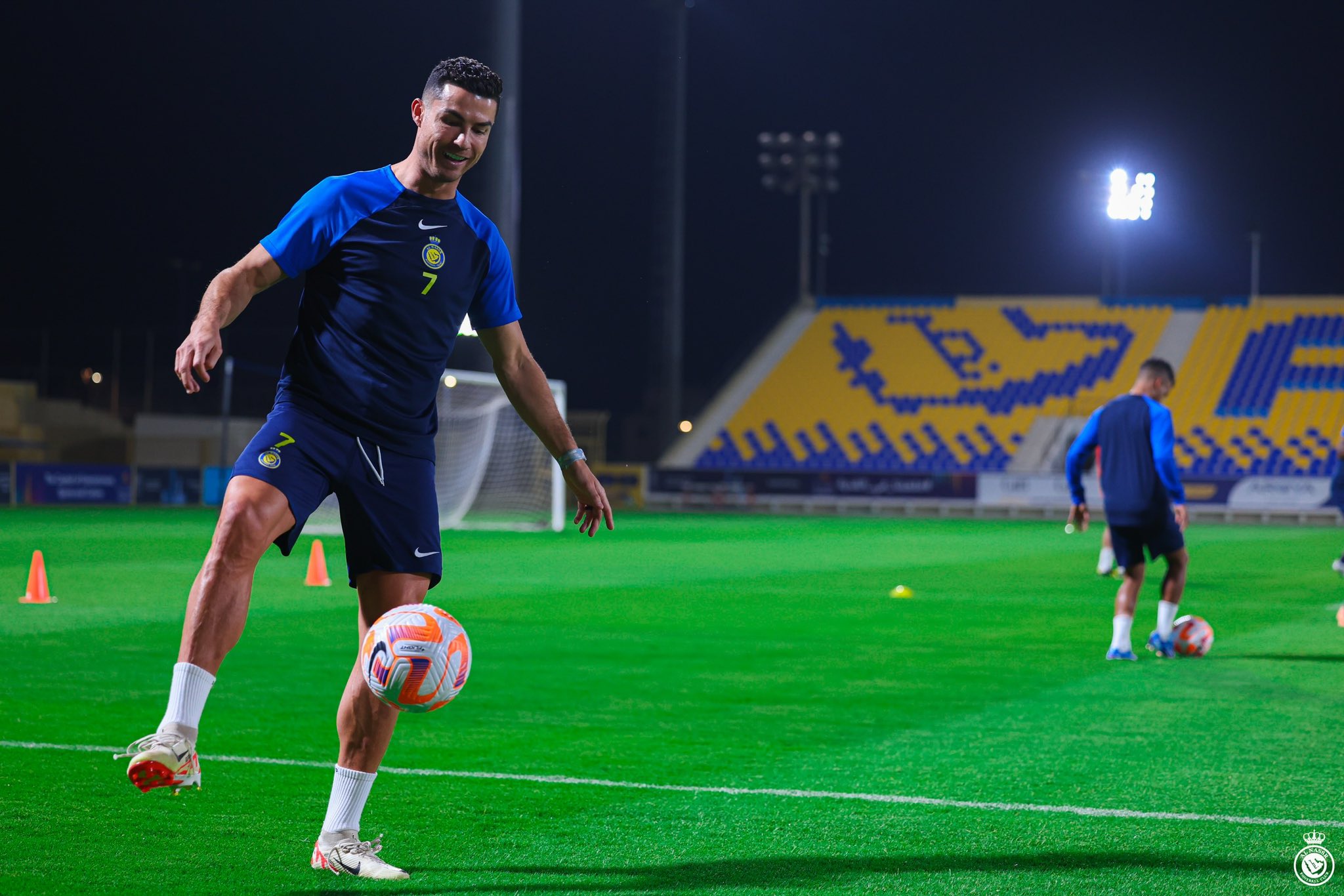 Al Nassr Training Session Before Match Against Abha: Ronaldo's Hilarious Goal Celebration During Practice