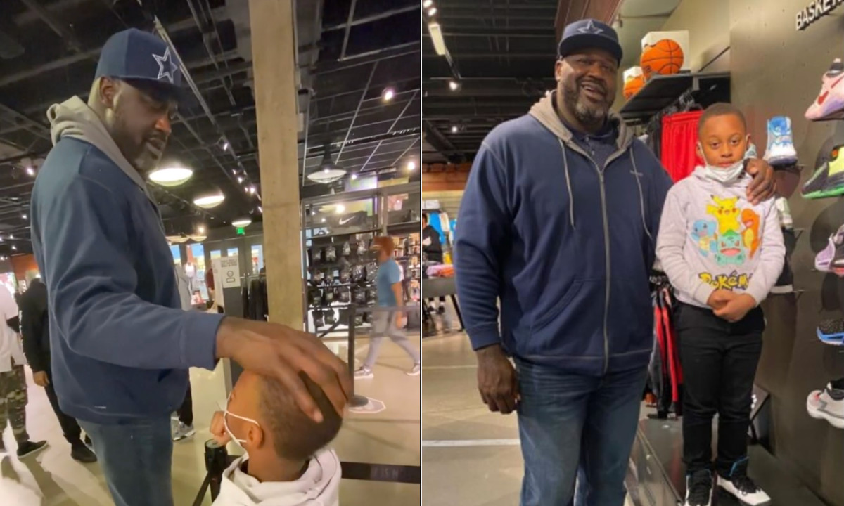 Great Icon! NBA legend Shaq buys sobbing crying boy shoes and a coat; internet users can't get enough of him