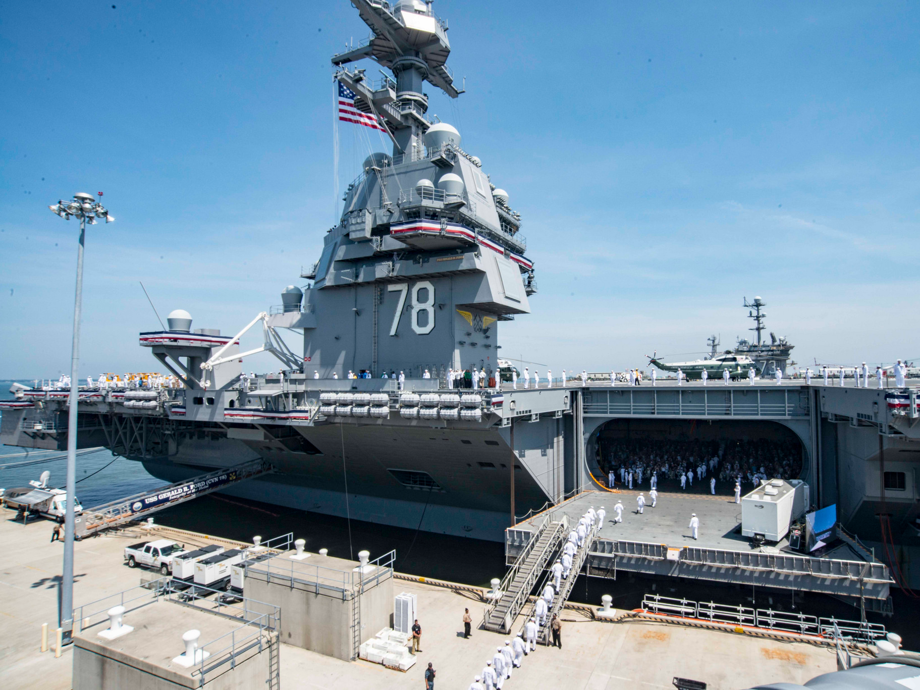 The $33 trillion With a capacity for 75 aircraft, the Gerald R. Ford is the biggest aircraft carrier in the world.